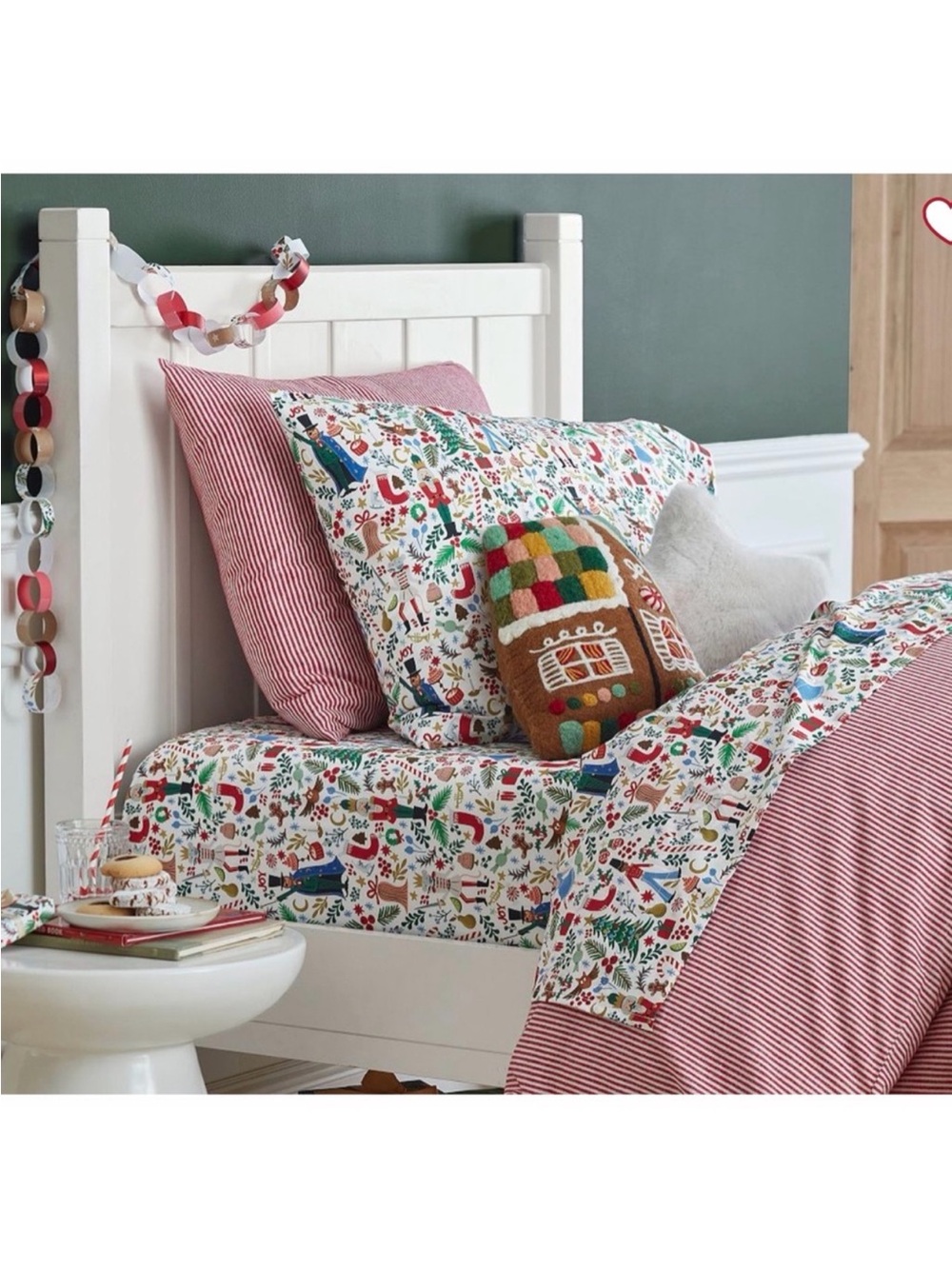 Pottery Barn Organic Rifle Paper Co. Nutcracker Organic Cotton Fitted sheet